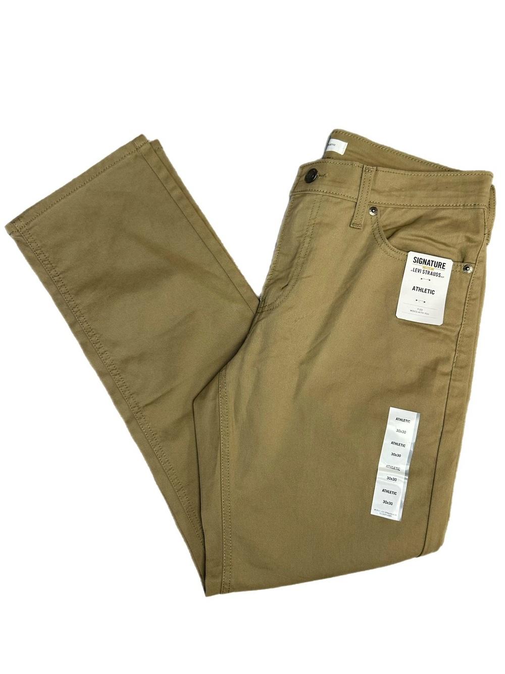 NEW Signature Gold by Levi Strauss & Co. Men's Athletic Fit Khaki Pants 30x30